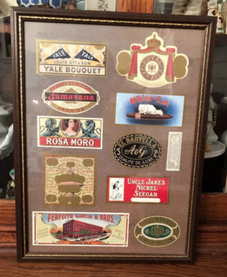 cigar box labels insert art print various labels man cave