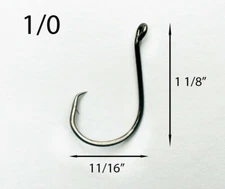 PACK OF 50 Size 1/0 TACKLEWORKS Offset Circle Fishing Hooks 7384
