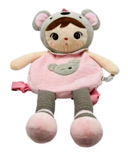 Metoo Girl Koala Girl Plush Backpack Doll Pink Gray Toddler Zipper
