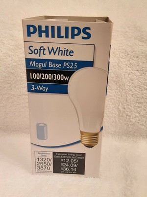 Philips100/200/300-Watt 3-way Mogul Base Light Bulb 1320/2550/3870