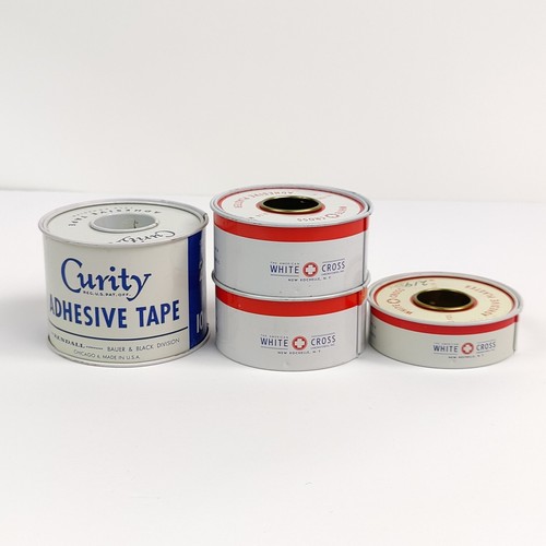 Vintage Lot of 4 White Cross & Curity Medical Adhesive Plaster / Tape - Picture 3 of 5
