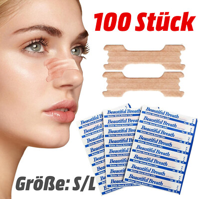 100x Nasenpflaster Schnarchstopper Nasal Strips Pflaster Besser Atmen Schnarchen