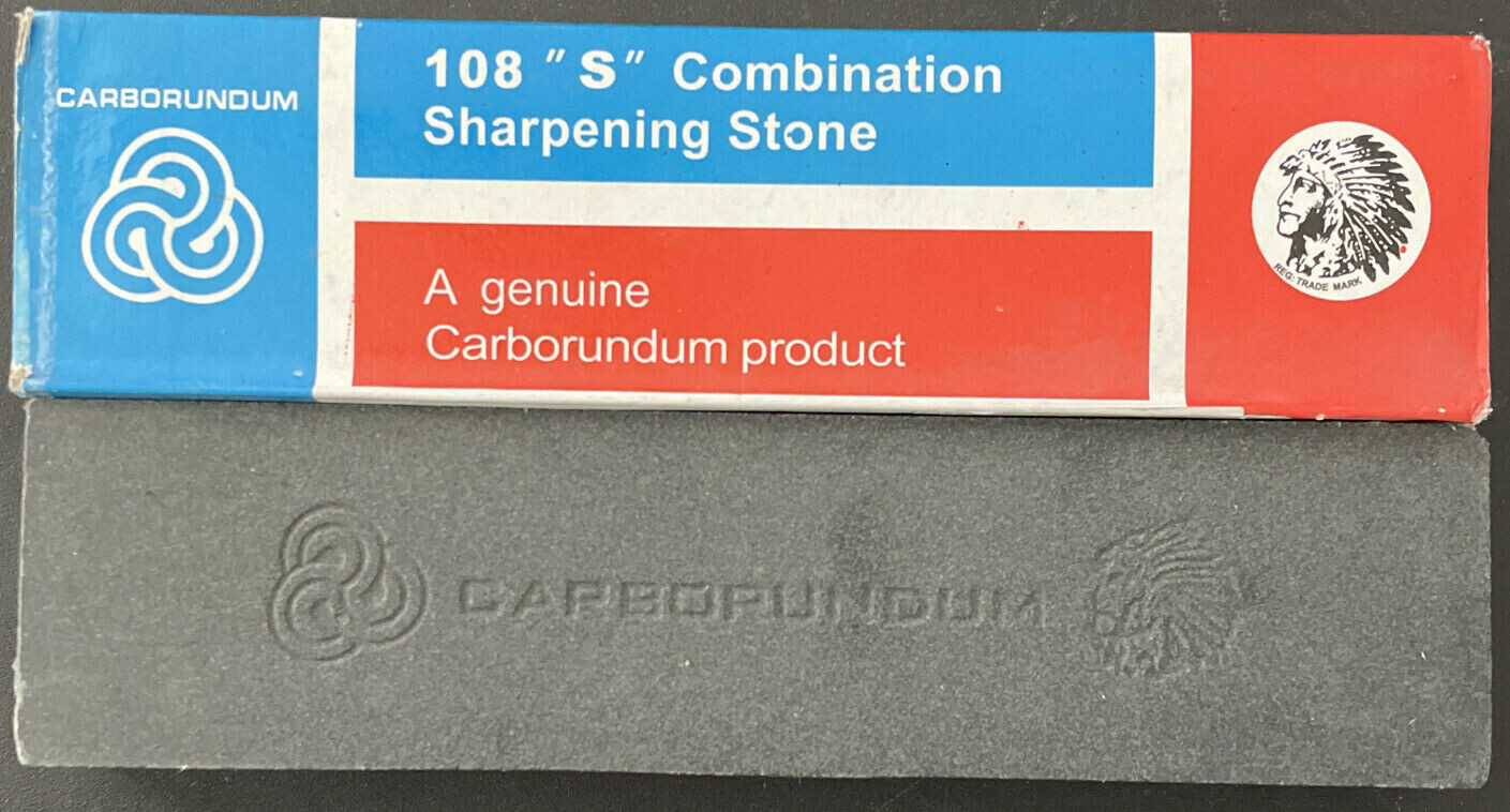 New Genuine Carborundum 108 “S” Combination Sharpening Stone 8 x 2 x 1