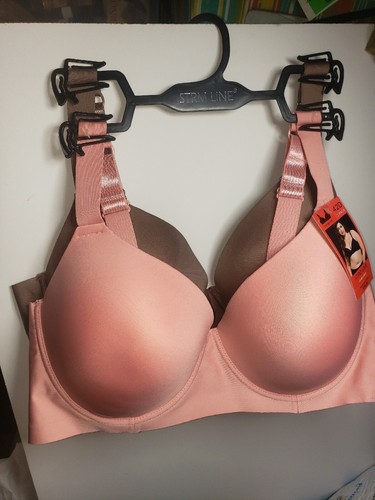 Strm Line Intimates Wireless Bra 42D 2 pack Cup Comfort tshirt bra beige & pink