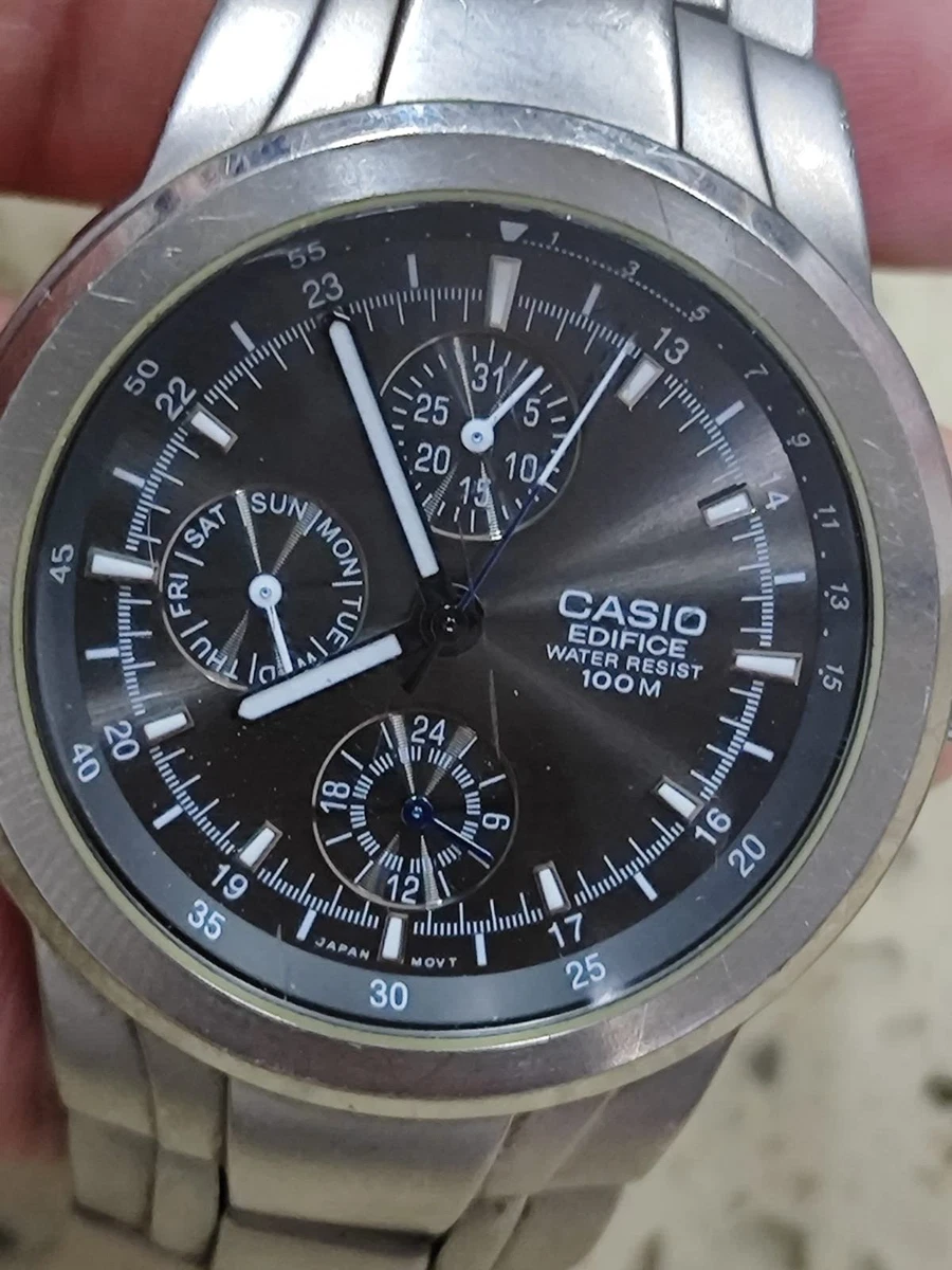 Casio Edifice EF-305T mod 1794 Men 100m Titanium Quartz Watch 40mm Working