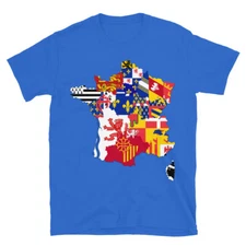 France Regions Map Flag Unisex T-Shirt, French Pride Tee