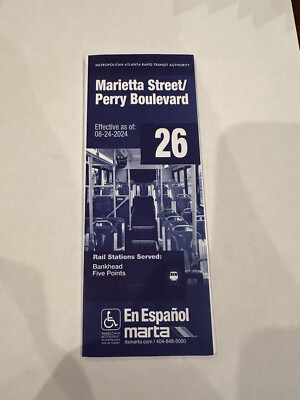 Karte Marta Buslinie 26 - Marietta Street / Perry Boulevard Fahrplan
