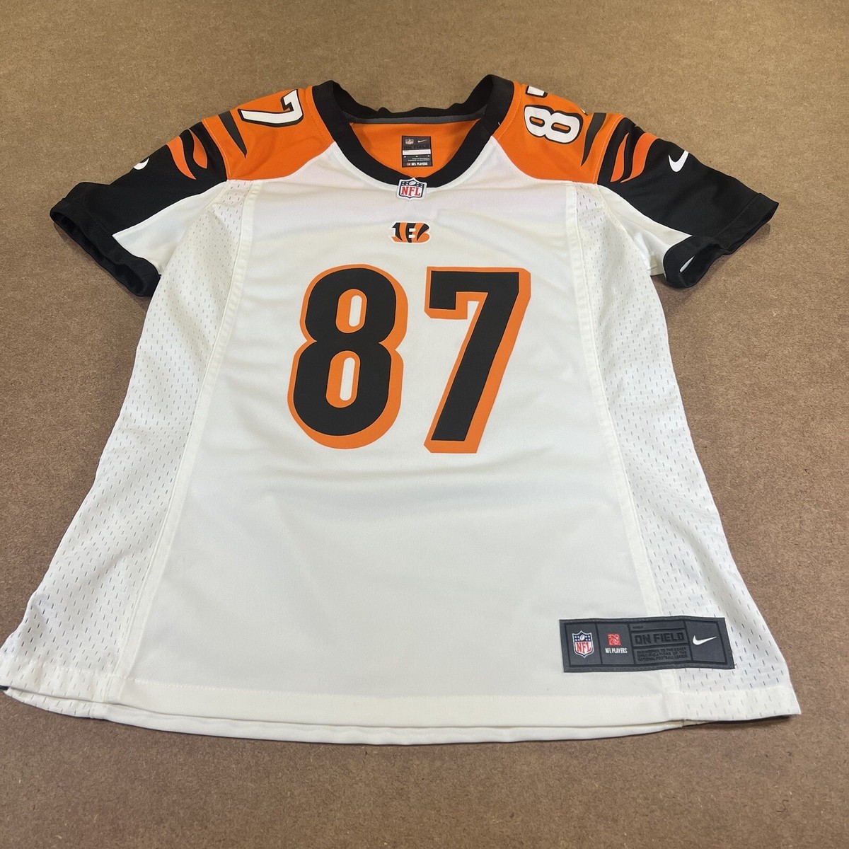 Nike Cincinnati Bengals Football Jersey Women Medium White Gray On