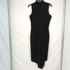 Hot Gal Women's Black Bodycon Dress Sleeveless with Mesh Bands Size M