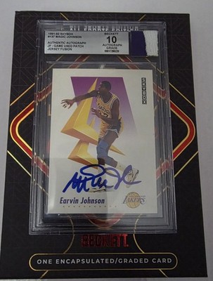 SkyBox 1991-92 Magic Johnson #137 Lakers  Signed Auto BGS 00017289220