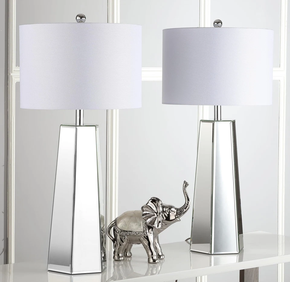 Lighting Collection Janice Modern Art Deco Mirror Chrome 32-inch Bedroom Livi... - Image 3 of 4