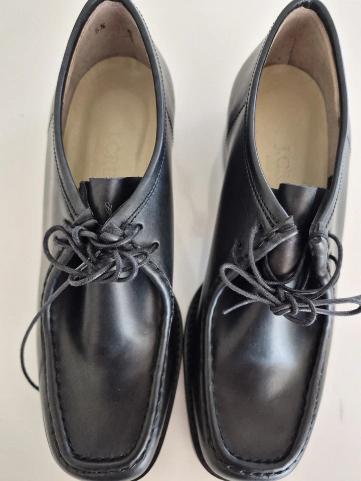 Raro VTG J Crew Feminino 5.5 Couro Oxford Renda Preta Feito na Itália Salto de 1 Polegada - Imagem 4 de 4