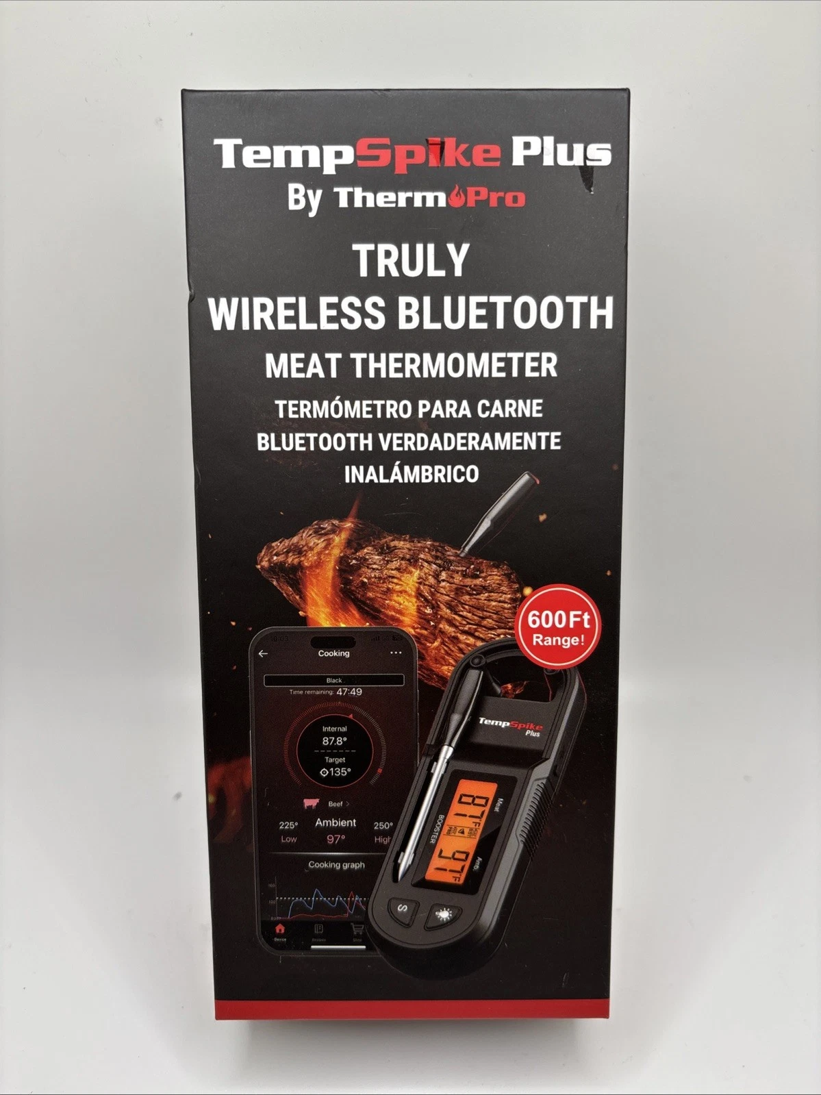 ThermoPro Truly wireless meat thermometer Temp Spike Plus Brand New
Opens in a new window or tab
