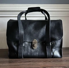 Will Leather Goods Everett Heavy Duty Thick Satchel Briefcase Black USED $695
