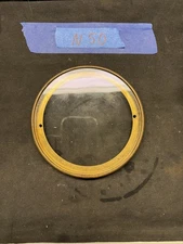 (N50) Antique French Mantle Clock Back Bezel Door Brass & Glass