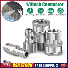 4 Set 1/4''NPT Stainless Steel Quick Connect Fitting Pressure Washer Adapter Set