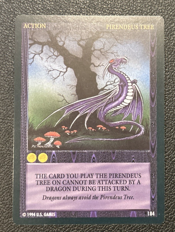 洋楽 VERY RARE 1994 Merdagram Da Craziest Wyvern CCG 1994 Limited Edition Common Card Action Pirendeus Tree