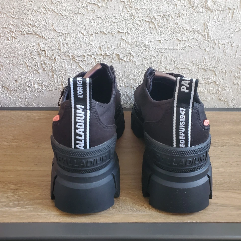 Botas de plataforma Palladium Revolt Lo TX para mujer 9 negras de lona gruesas Gorpcore Y2K Foto 3 de 4