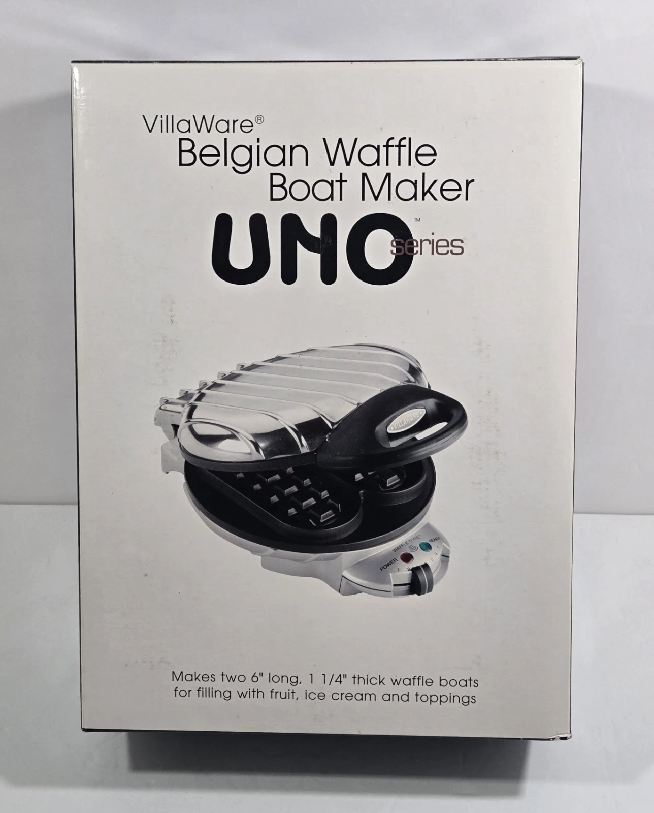 VillaWare Belgian Waffle Maker Uno Series Boat 2007 Makes 2-6” X 1 1/4” Thick
Opens in a new window