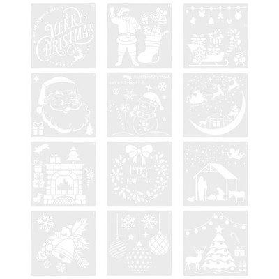 12pcs Weihnachtsmalerei Vorlage kreative DIY -Malerei Schablone für DIY