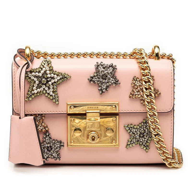 Gucci Padlock Star Bijou Chain Shoulder Bag 432182 Pink Leather Ladies GUCCI Use