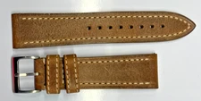 22mm Brown Genuine Leather Watch Band - USA