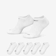 Nike Everyday Plus Lightweight Training No-Show Socks 6 Pairs White M AUTHENTIC