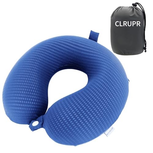 100% Pure Memory Foam U-Shaped Travel Neck Pillow in Blue