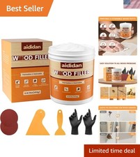 Wood Filler, Wood Repair Kit, 16 Ounce Paintable  Stainable Wood Putty Fille...