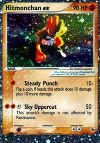 Heavily Played Hitmonchan ex - 98/109 - Ultra Rare Pokemon Ruby & Sapphire