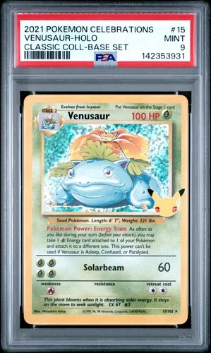 2021 POKEMON CELEBRATIONS CLASSIC COLLECTION #15 VENUSAUR-HOLO PSA 9
