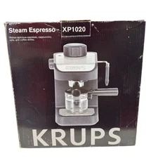 KRUPS XP444C50 2 Cups Espresso Machine Stainless Steel Tamper, Milk Frother