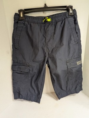 Unionbay Boys Gray Cargo Pants Large (14/16) Pockets Elastic Waist Cotton