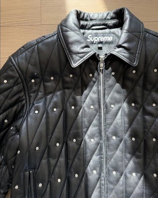 Supreme Quilted Studded Leather Jacket | eBay