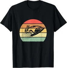 Novelty Jet-Ski Vintage Seadoo Watercraft Grunge Sunset T-Shirt