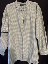 Ralph Lauren Shirt Mens 6XB Green Check Dress Casual Button Down EUC