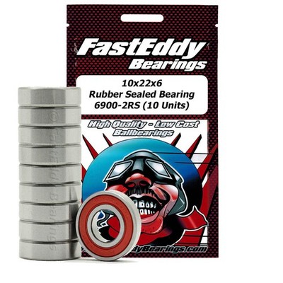 10x22x6 Rubber Sealed Bearing 6900-2RS 10 Units