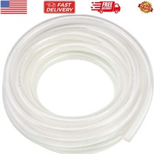 1/2" ID x 3/" OD - 10 Ft High Pressure Braided Clear PVC Vinyl Tubing Flexibl...