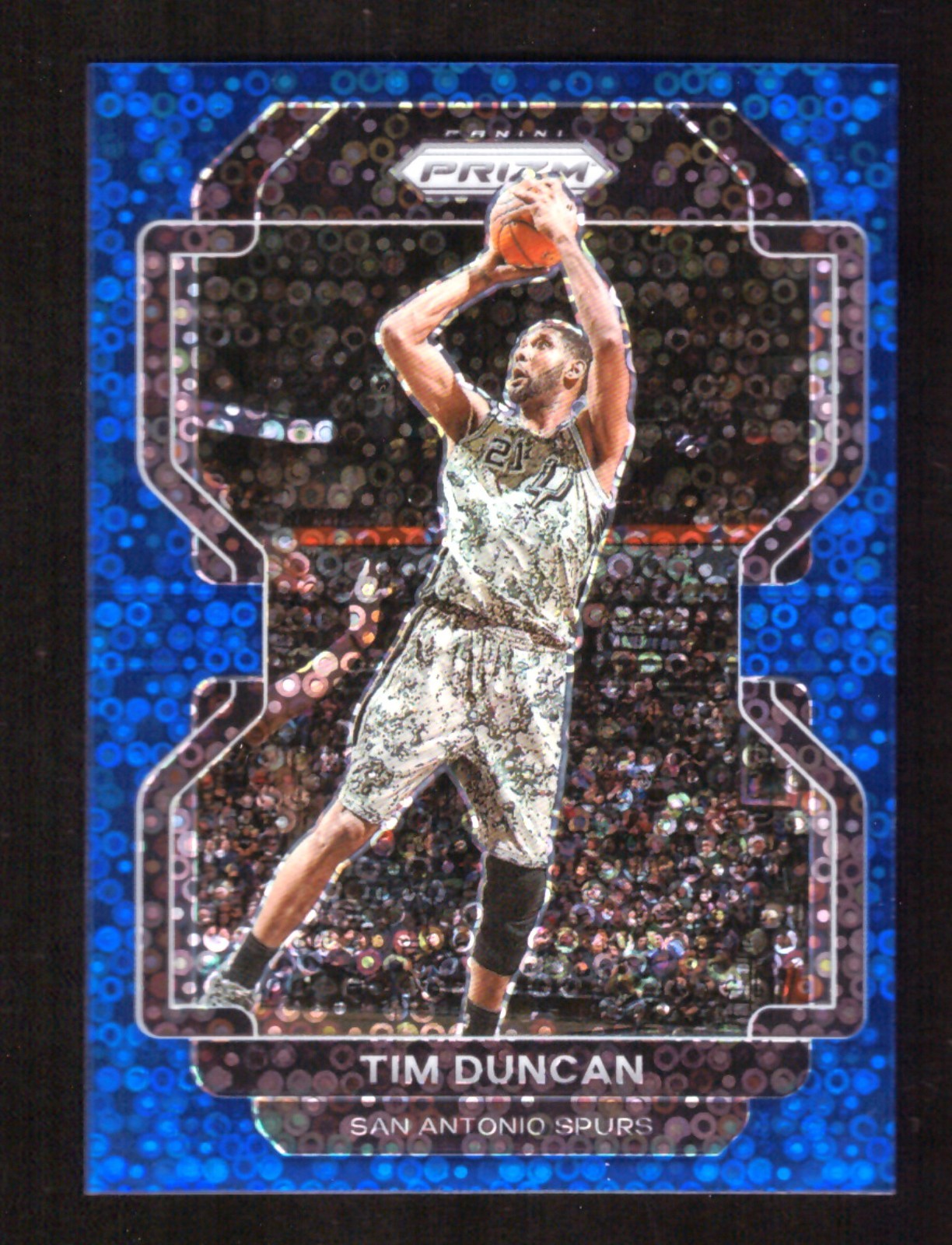 2021-22 Panini Prizm Fast Break Tim Duncan Blue Disco Prizm 117/150