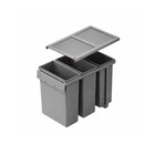 Hailo Waste Collector 3669131 AS Tandem 3 x 10 Litre Dark Grey Drawer Insert