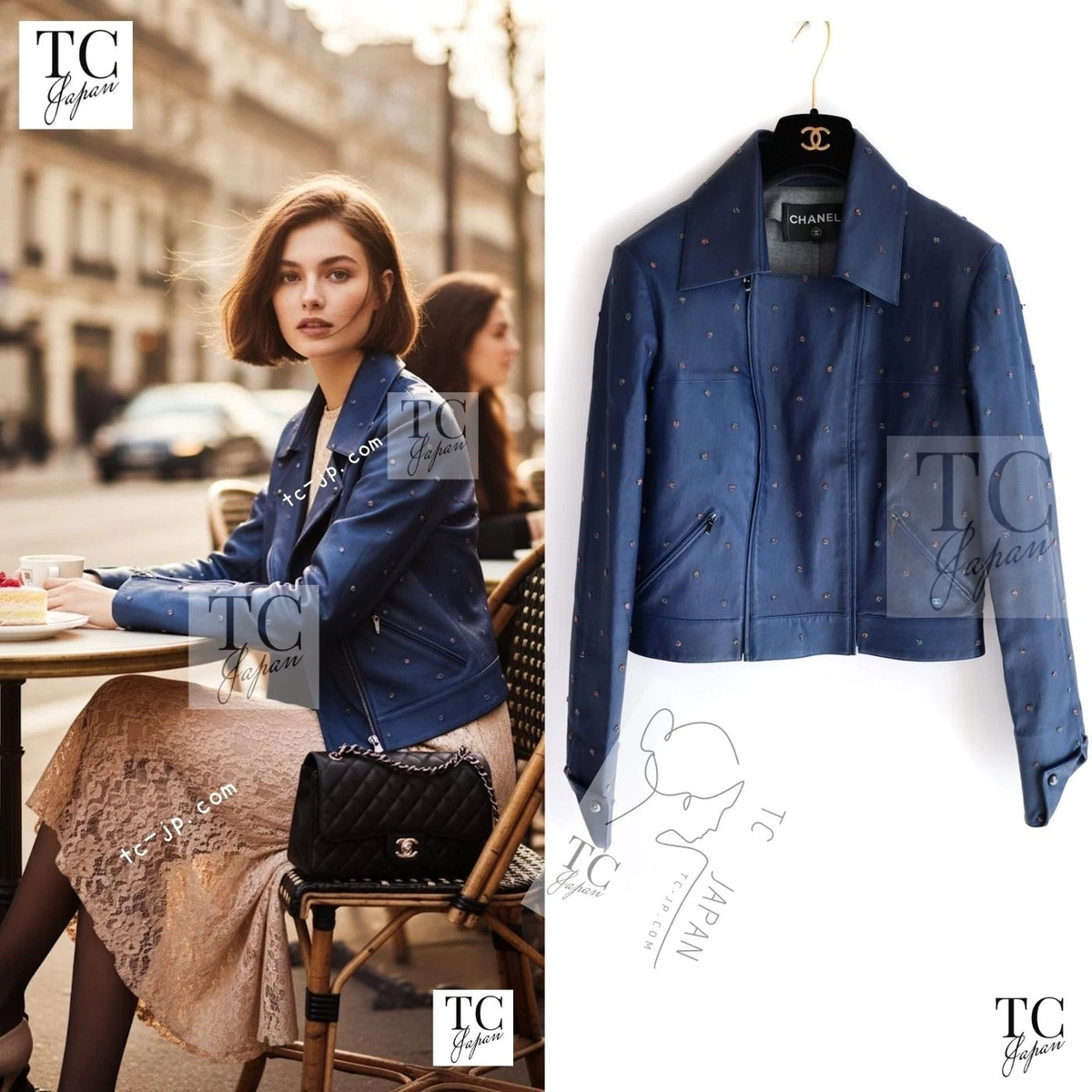 CHANEL Solid Leather Outer Shell Coats, Jackets & Vests for Women