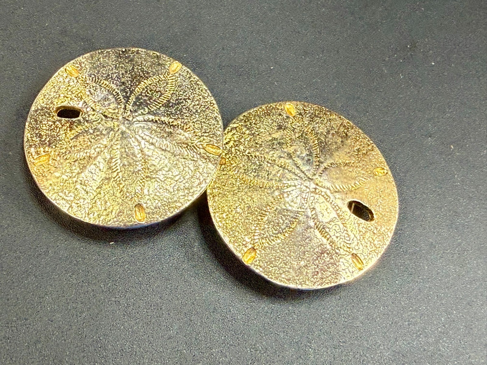 Sand Dollar Sea Shell Interlocking Two Piece Gold… - image 14