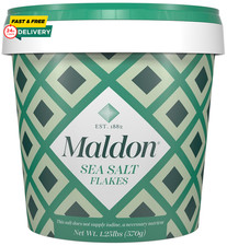 Maldon Salt, Sea Salt Flakes, 20 Oz (570 G), Resealable Tub – Kosher, Natural, U
