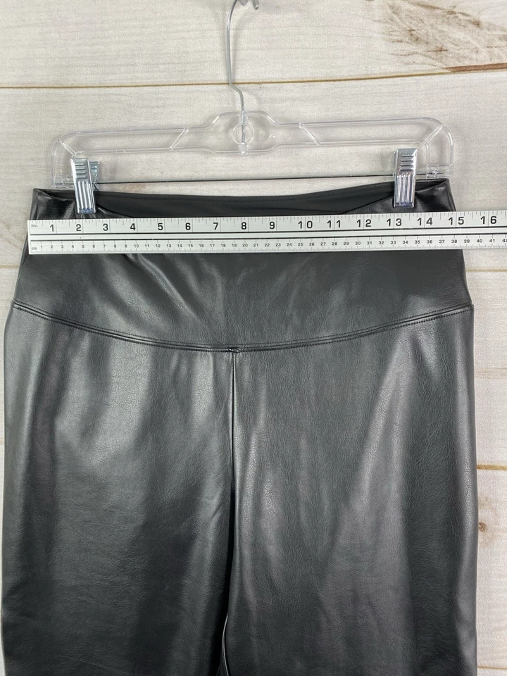 Leggings Casa Blanca Mercado Negro Pasarela Talla 12 Negro Imitación Cuero Pull On Foto 2 de 4