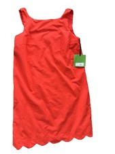 Kate Spade  dress womens xxs orange target shift fSleeveless Scalloped Hem Mini
