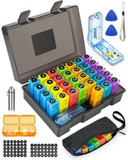 Monthly Pill Organizer 2 Times a Day, Medicine Box with Portable Weekly Pill ...