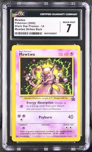 CGC 7 Mewtwo Black Star Promo #14 Pokemon Card 2000 WOTC