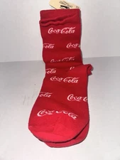 Vintage For Bare Feet Originals Coca-Cola Size 9-11 Red AOP Socks