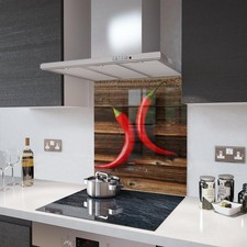 Glass Splashbacks 2 Chillies on Chopping Board Glass and Accessories
