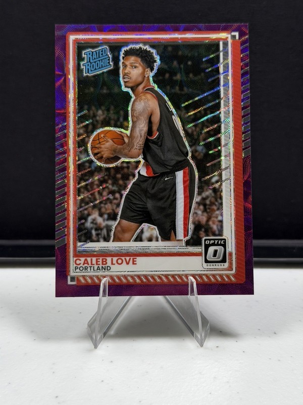 2026 Panini Donruss Optic #97 Caleb Love Purple Scope /75
